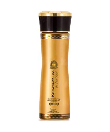 Keratin Cure Best Hair Treatment Gold & Honey Bio-Brazilian 5 Oz Kids Men Women Teens Silky Soft Formaldehyde Free Complex Argan Oil Nourishing Straightening Damaged Dry Frizzy Coarse Curly Wavy