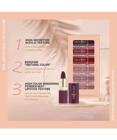 OKENTEN 6 Colors Matte Lipstick Set - Waterproof & Long-Lasting Nude Lipsticks - Moisturizing Makeup Gift Set - Labiales Matte Larga Duracion 26 02 - Buy Online on SooperMarket.com