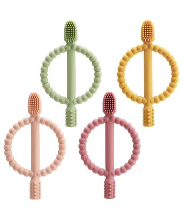 Utensilsto 4 pieces of bite ring baby baby biting toys dental aid baby from 3 months bite ring biting toys dental aid for boys and girls teeth and grayling for babies baby toys