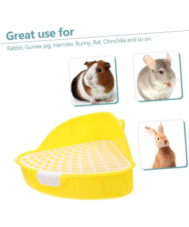 BELLIFFY Box Rabbit Toilet Ferret Litter Sand Bath for Hamsters Dwarf Hamster Toilet Bunny Potty Rat Plastic 25X19X10CM Yellow - Buy Online on SooperMarket.com