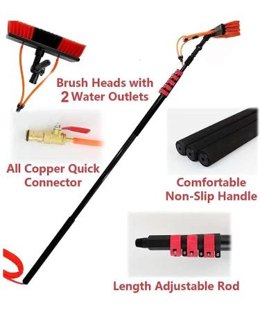 Window Cleaning Pole Photovoltaic Panel Cleaning Tool 3-10M Conservatory Roof Window Glass Wall Photovoltaic Panel Cleaning Extendable Cleaner/3M/9.8Ft 55cm Brush Head 11M/36FT - Buy Online on SooperMarket.com