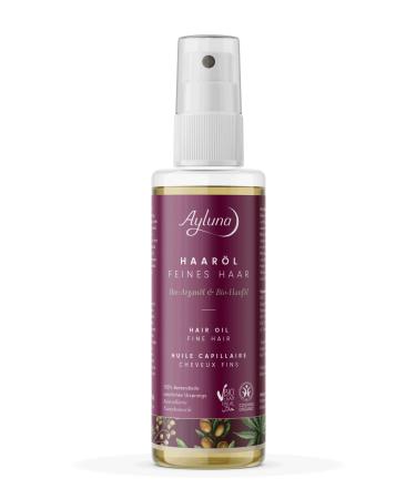 Ayluna Natural Cosmetics Hair Oil Fine Hair with Organic Argan Oil and Organic Hemp Oil 100 ml
