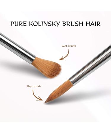 Aokitec #12 Kolinsky Sable Acrylic Nail Brush for Nails - Wood Handle Manicure Tool - Buy Online on SooperMarket.com