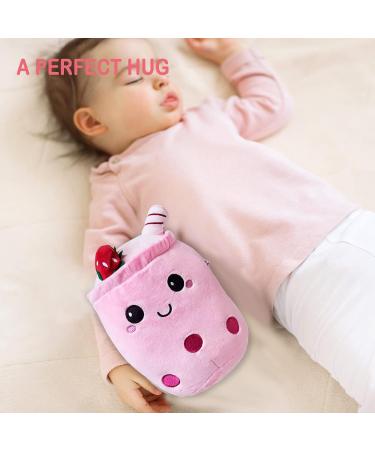 Anboor Bubble Tea Plush Boba Pillow - Strawberry Ice Cream 25cm | Soft Toy for Kids | Stuffed Animal Gift - Buy Online on SooperMarket.com