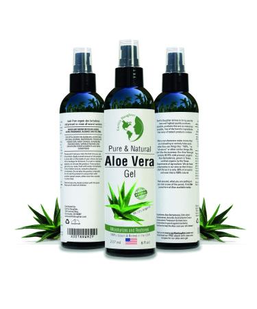 Organic Aloe Vera Gel - 100% Pure Cold Pressed for Face, Hair, Acne, Sunburn & More - 8 oz - Buy Online on SooperMarket.com