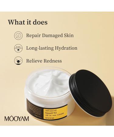 Snail Mucin 92% Moisturizer | Advanced All in One Cream for Anti-Aging & Hydration | Unisex Daily Facial Moisturizer - Buy Online on SooperMarket.com