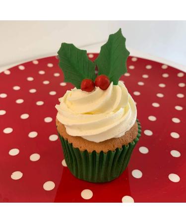 36 Edible Holly Leaves- Christmas Edible Cake Decorations - Buy Online on SooperMarket.com