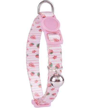 YUDOTE Cat Collars Pack of 2 Colorful Printed Basic Strong Girls Cat Collar Quick Release with Removeable Bell Pink Purple 19-28cm (Pakc of 2) Pink+Purple - Buy Online on SooperMarket.com