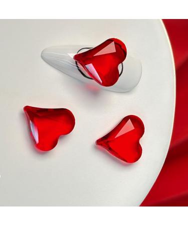 Love New Year Nail Crystal Heart Nail Art Plush Heart Nail Art Decoration DIY Nail Supplies For Girl Crystal Heart Nail Art Love Nail Plush Heart Nail Art Decor B