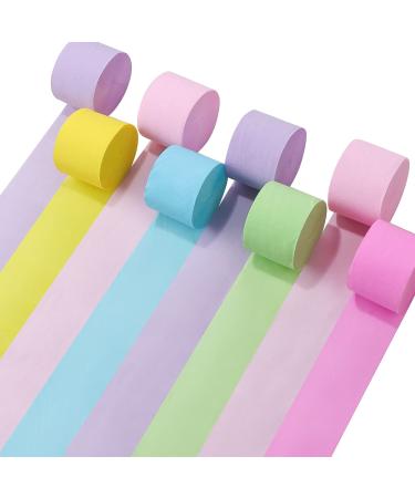 8 Rolls Crepe Paper Streamers for Wedding Streamers Birthday Decorations Baby Shower Graduation DIY Supplies(Light)