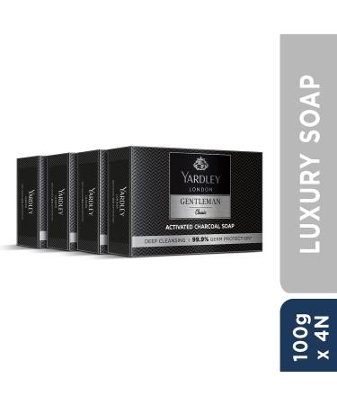 Yardley London Gentleman Classic Activated Charcoal Soap - 99.9% Germ Protection & Deep Cleansing - Pack of 4 (100g Each) - International Shipping Available - Buy Online on SooperMarket.com