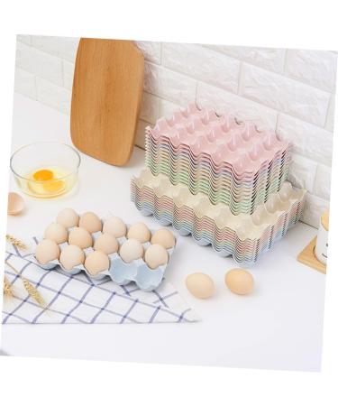 Mikikit Fridge Egg Holder 2pcs Egg Container Egg Holder for Fridge Eggs Deviled Egg Plates Refrigerator Egg Holder Thicken - Buy Online on SooperMarket.com
