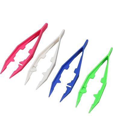 Craft Tweezers 20 Pack - Durable Safe Plastic Tweezers for Kids & Adults | Ideal for Hobbies & Manual Training - International Shipping Available - Buy Online on SooperMarket.com