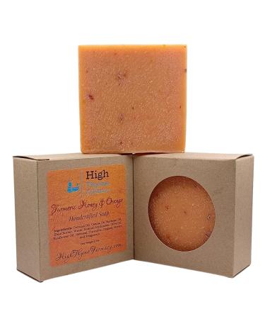 High Thyme FARMacy Turmeric Honey & Orange Soap - Moisturizing Bar with Organic Honey, Rolled Oats & Ginger - Buy Online on SooperMarket.com