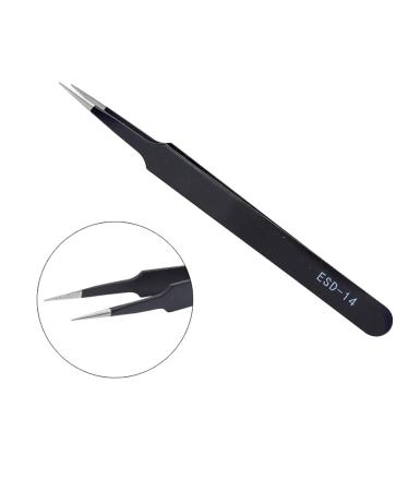 2Pcs Stainless Steel Tweezers Set for Eyelash and Nail Art - Straight and Curved Home Makeup Tool - Buy Online on SooperMarket.com