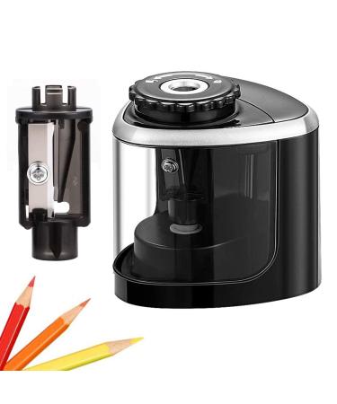 Pencil Sharpener Electric Pencil Sharpeners  Portable Pencil Sharpener Kids  Blade to Fast Sharpen  Suitable for No.2/Colored Pencils(6-8mm)/School Pencil Sharpener/Classroom/Office/Home (Black)