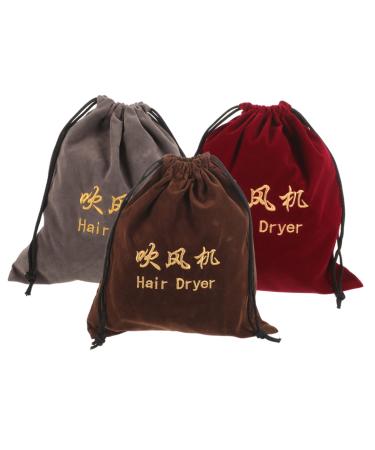 FOYTOKI 3 Pcs Hair Dryer Storage Bag Travel Hair Drawstring Bag Hair Accessory Bags Hair Dryer Pouch Fabric