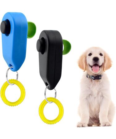Dog Training Clickers Finger Loop 2 PCS Reinforces Positive Behaviour Train Clicker Aid Tool Professional Effective Trainer Tools Comfortable Grip Suitable for Dogs Puppies Cats Pets Black and Blue - Buy Online on SooperMarket.com