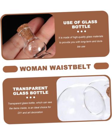 Zerodeko Glass Jar 3pcs Wishing Bottle Glass Wooden Accessories Bed Room Decor Transparent 3.8X2.cm - Buy Online on SooperMarket.com