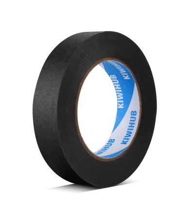 KIWIHUB Black Painters Tape 1 inch x 60 Yards - Medium Adhesive Masking Tape for Painting Labeling DIY Crafting Decoration and School Projects 1  60 yards Black 1