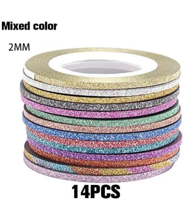 Dajidafu 14piece Easy To Nail Art Striping Tape Set Fashionable And Unique For Stunning Nails Paper Wide Application Multicolored Random Color 2MM - Buy Online on SooperMarket.com