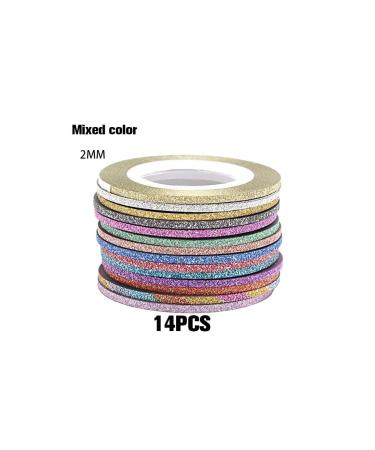 Lmoikesz 2 Set Multicolored Nail Art Striping Tape - Wide Application, Easy to Use - Fashionable Paper Gifts - Random Color 2MM - 2 Set - Buy Online on SooperMarket.com