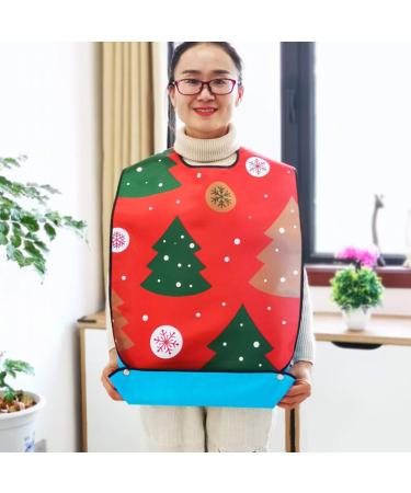 KESYOO Adult Christmas Bib Lovely Tree Pattern Bib Waterproof Bib Old Man Eating Bib for Christmas Holiday Party Supplies - Buy Online on SooperMarket.com