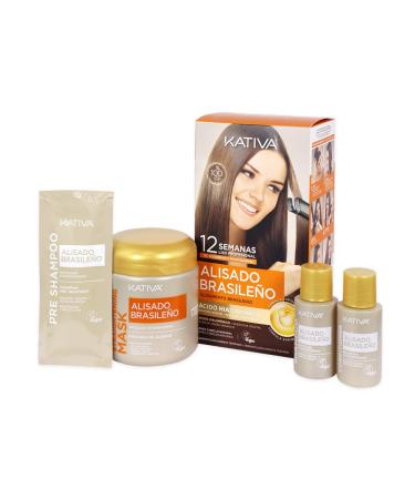 Kativa Brazilian Smoothing - New Hyaluronic Acid Formula | Professional Vegan Hair Smoothing at Home | Up to 12 Weeks of Keratin Treatment - Buy Online on SooperMarket.com