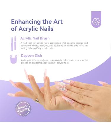 Saviland Professional Acrylic Liquid Set | 4.06fl oz Nail Liquid Brush & Dappen Dish for DIY Acrylic Nails - Perfect for Home Salon Use - Buy Online on SooperMarket.com
