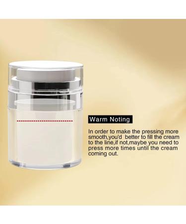 2 Pack 1.7 Oz Airless Pump Jars Vacuum Cosmetic Travel Containers | Refillable Empty Acrylic Make Up Sample Containers | White 50ml (1.7 oz / 50ml) - Buy Online on SooperMarket.com