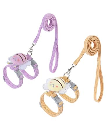 Qixuer 2 pieces of rabbits Adjustable rabbit leash rabbits crockery rabbit dishes sweet beehive pulling belt breathable rabbit line for small animals hamster puppy rabbits cats