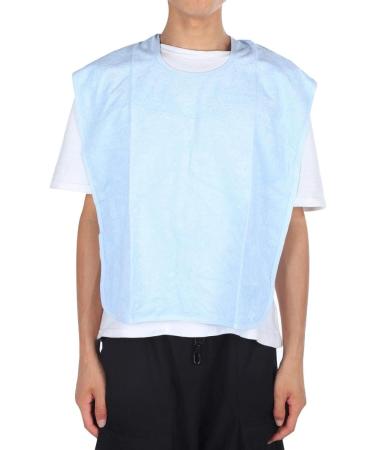 Adult Bib Elderly Waterproof Bib Adult Mealtime Saliva Towel Dining Apron Clothes Protector for Bedridden Inconvenient People(Light Blue M) - Buy Online on SooperMarket.com