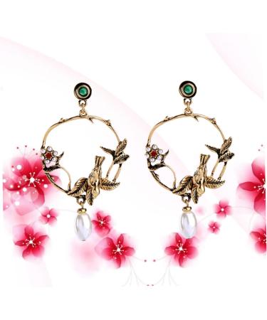 PACKOVE Circle Earrings Fashion Earrings Women Earrings Flower Earrings Vintage Accessories - Buy Online on SooperMarket.com