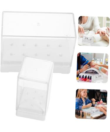 Mipcase 2 Pcs Nail Drill Bit Container Drill Bit Stand for Nails Nail Drill Bit Holder Drill Bits Cleaning Brush Case Drill Bits Display Case Nail Bits Manicure Tools Portable Plastic - Buy Online on SooperMarket.com