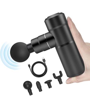 Comfier Mini Massage Gun, Deep Tissue Massager Gun,USB Charging,Lightweight Portable Percussion Muscle Gun for Athletes,Gifts for Men,Women,Super Quiet Body Massage Gun for Neck,Back,Arm,Leg Black