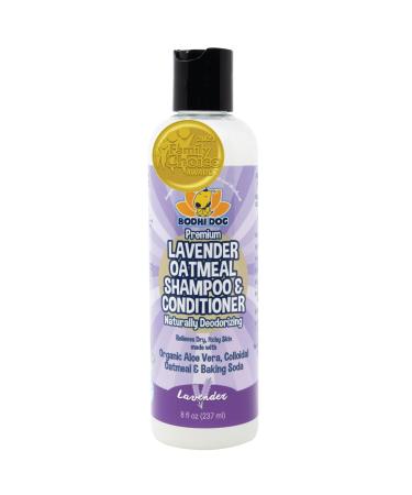 Organic Lavender Oatmeal Dog Shampoo and Conditioner | Hypoallergenic Conditioning Deodorizing Formula for Dogs Cats & Pets | Treatment Wash Soothes Dry Itchy Skin | Aloe for Allergy Relief 8oz