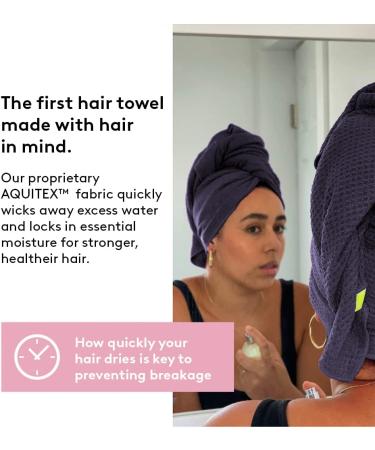 AQUIS Original Waffle Hair Towel - Ultra Absorbent Dark Grey Microfiber Towel for Thick Hair - Buy Online on SooperMarket.com