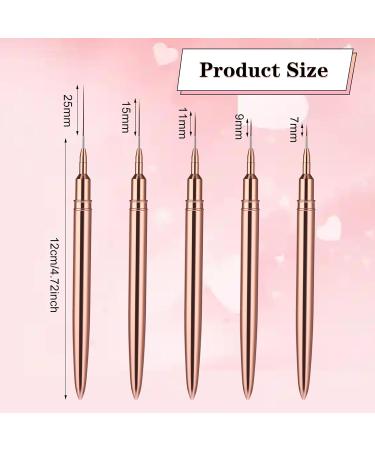 WLLHYF 5Pcs Nail Art Liner Brushes Painting Nail Art Brushes for Long Lines Details Fine Drawing Nail Dotting Drawing Tool Set 7mm/9mm/11mm/15mm/25mm(Gold - Buy Online on SooperMarket.com
