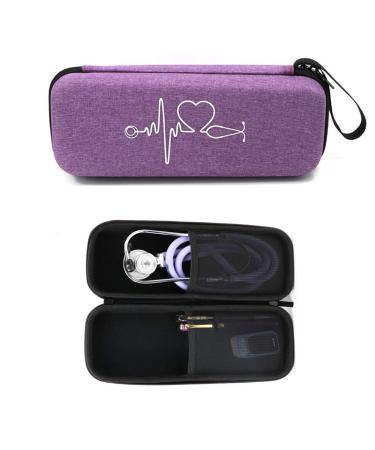 Stethoscope Carrying Case for 3M Littmann Classic III/Lightweight II S.E/Cardiology IV Stethoscope/MDF Acoustica Deluxe Stethoscope and More, Mesh Pocket for Nurse Accessories (Purple)