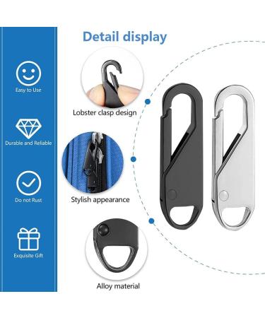 Uberming 12-Piece Universal Zipper Replacement & Repair Set - Metal Zippers for Jackets Boots & Bags - Black/Silver - Buy Online on SooperMarket.com