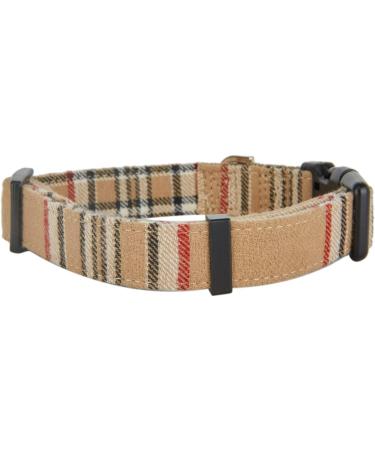 Yudote Soft Dog Collar for Small Dogs | Checkered Fabric Sensitive Skin Friendly Beige 1-Pack - Buy Online on SooperMarket.com
