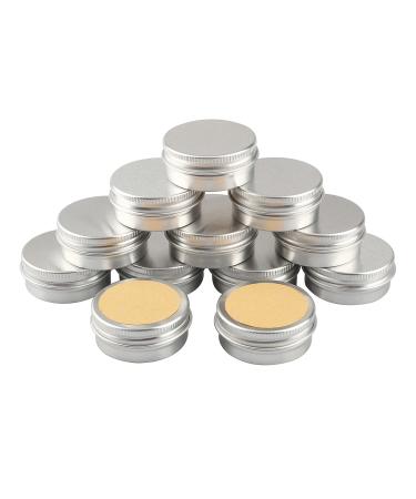 Basic packing 12 pieces 15ml silver empty round aluminum socket with screw cap aluminum dose Aluminum screw boxes of Creditis Cerz dose of cosmetic cans tin cans with 12 pieces 35mm sticker