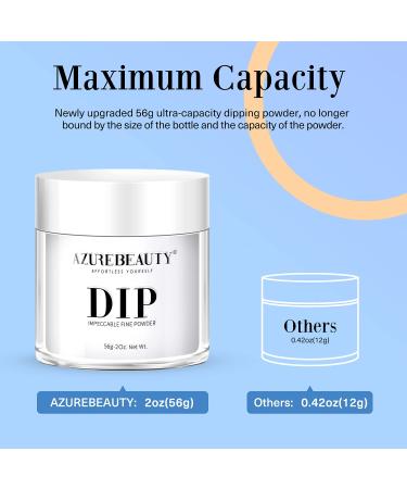 AZUREBEAUTY 2oz White Acrylic Dipping Powder - Long-Lasting, Odor-Free French Manicure Solution | DIY Nail Art Kit | No Lamp Required - Buy Online on SooperMarket.com