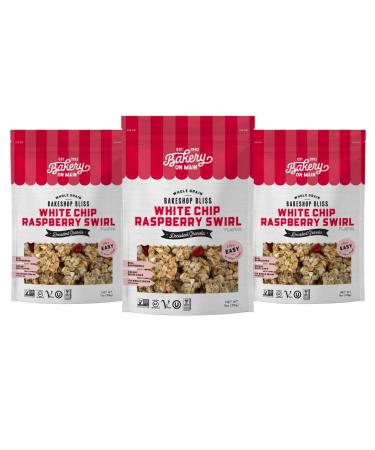 Bakery On Main White Chip Raspberry Swirl Whole Grain Bakeshop Bliss, Gluten-Free, Decadent Granola, Vegan & Non GMO, 11 Oz, Pack of 3