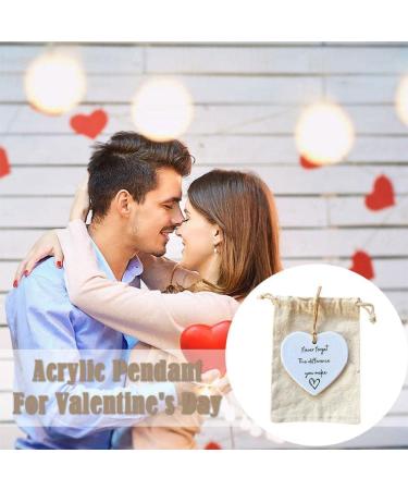 Plaque + Bag Thank You Gift for Friend Never Forget Difference You Make Hanging Ornament Acrylic Hanging Heart Plaque Gift Hanging for Best Heart Plaque Gift - Buy Online on SooperMarket.com
