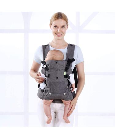 Baby Soft Carrier for Newborn - Ergonomic 4-in-1 Sling Wrap for Infants 7-45lbs - Grey - Buy Online on SooperMarket.com