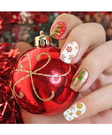 1500+ Christmas Nail Art Stickers - Self-Adhesive Santa, Snowflakes & More | 12 Large Sheets for Festive Nail Designs - Buy Online on SooperMarket.com
