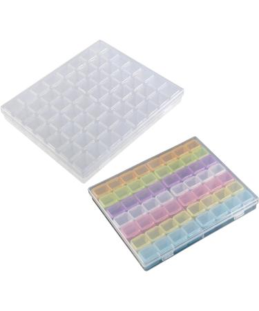 MULAIDI 56 Grids Jewelry Box DIY Drill Box Nail Art Organizer For Bead Storage For Case For Rings Multifunction Independent Storage Box 56-grid Jewelry Box Crystal Bead Organizer Color - Buy Online on SooperMarket.com