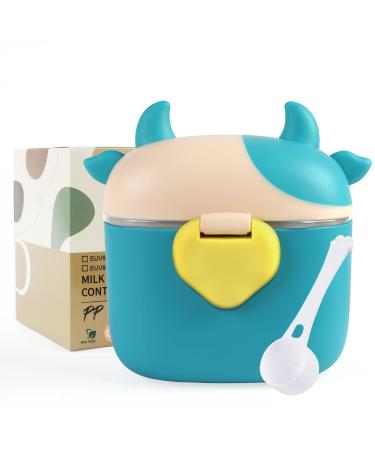 Aolso Baby Milk Powder Dispenser Pot Formula Dispenser for Baby Milk Powder Container with Sealed Cover and Spoon 230g Milk Powder (Green)