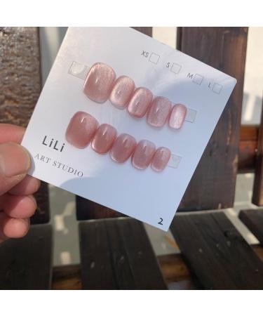 Handmade Phototherapy Wearing Nail Rose Cat Eye Popular Short Nail Beauty Patch Nail Patch False Nail (Color : A Size : L) - Buy Online on SooperMarket.com
